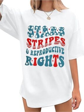 Women Stars and Stripes Oversized Shirt